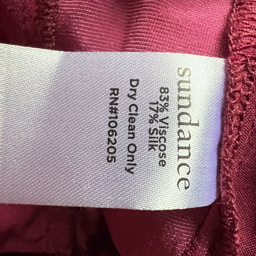 NEW! Sundance Silk-Velvet Trouser, Maroon color, S 4 - Picture 9 of 9